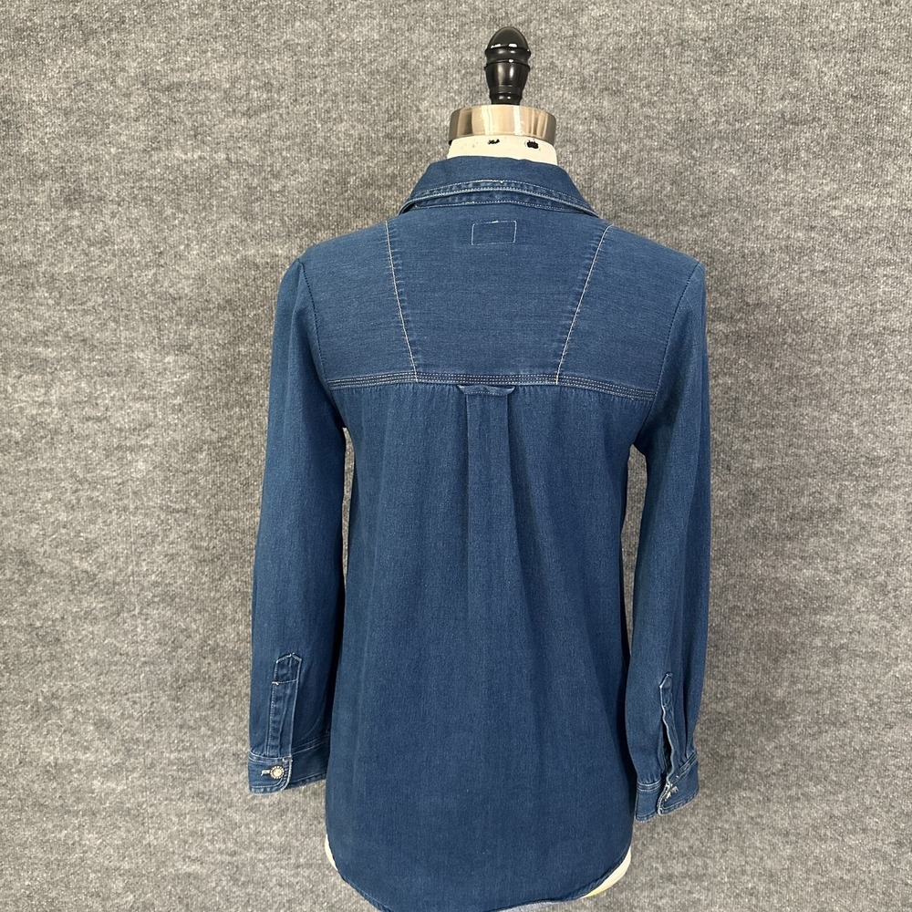 Urban Renewal Vintage Shirt Womens‎ S /XS  Blue Prairie Casual Boho Denim Top - Picture 4 of 14